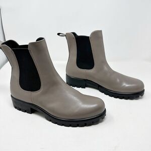 Ecco Grey Leather Chelsea Slip On Boot Size 10-10.5 Modtray